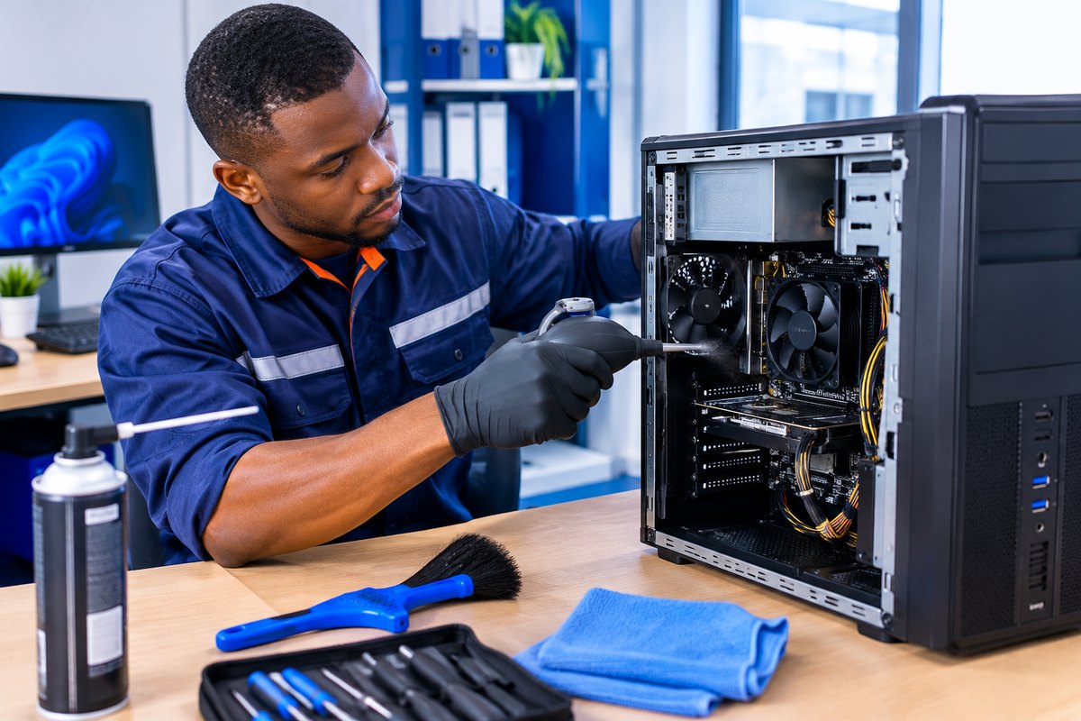 Maintenance préventive et dépoussiérage d’unités centrales